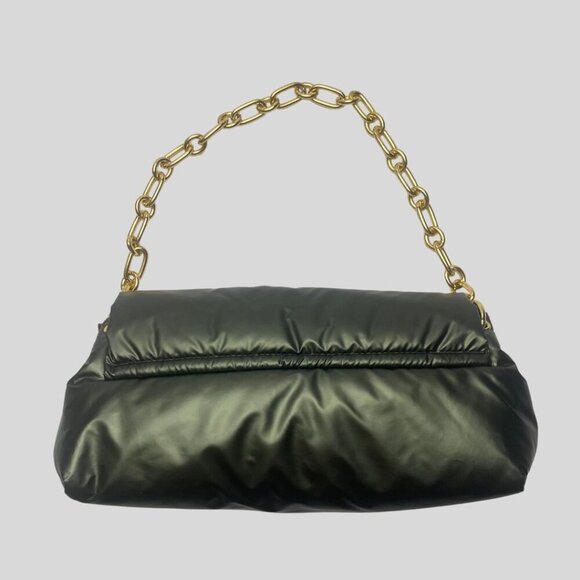 Anthropologie Metallic Green Puff Shoulder Bag - Picture 2 of 10